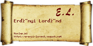 Erényi Loránd névjegykártya